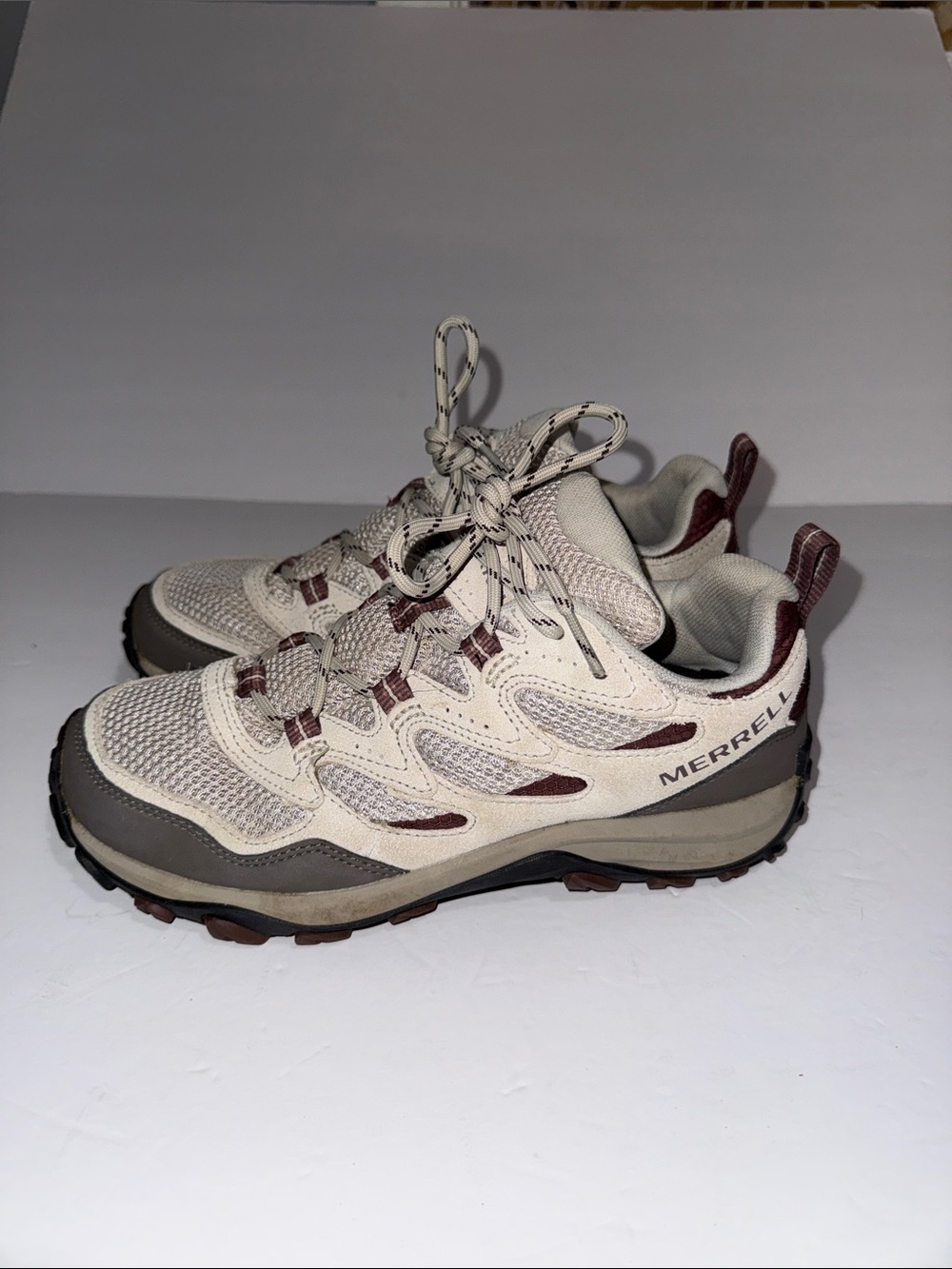 Merrell Women's Cream and Maroon Trail Hiking Sneakers